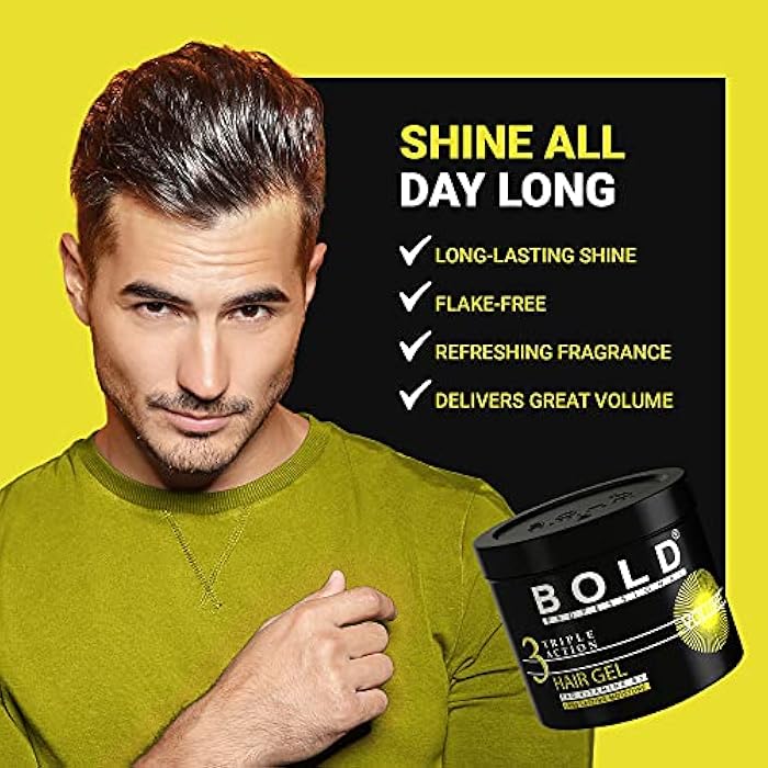 Bold Professional Triple Action Strong Hair Gel - Pro Vitamin B5 - Long-Lasting Shine - Volume - 1000 Ml - Image 2